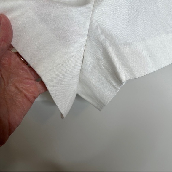 Diane Von Furstenberg Size 14 Naples Stretch‎ White Linen Shorts $198 NWT Beach - Picture 10 of 13